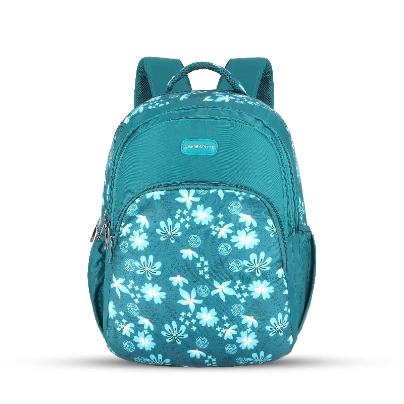 Price Break Lavie Sport Bellis 39L Printed School Backpack with Rain cover for Girls Teal