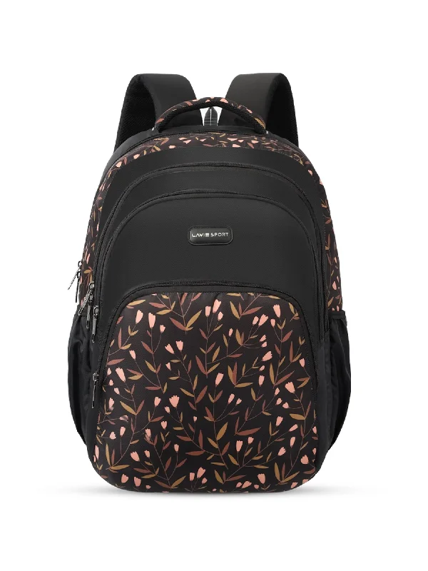 Year-End Sale Lavie Sport Autumn 39L Printed School Backpack with Rain cover for Girls Black