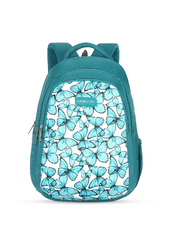 Discount Deals Lavie Sport Blue Fly 26L Printed 17" School Backpack for Girls Teal