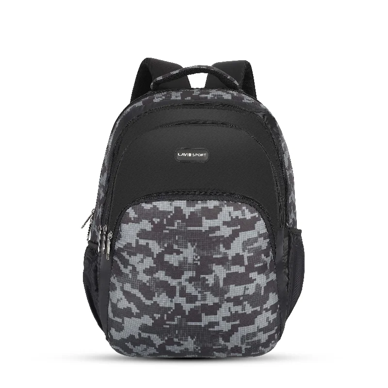 Shop and Save Lavie Sport Camo 39L Printed School Unisex Backpack with Rain cover for Boys & Girls Black Shop and Save Lavie Sport Camo 39L Printed School Unisex Backpack with Rain cover for Boys & Girls Black