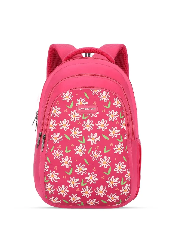 Huge Savings Lavie Sport Daze 26L Printed 17" School Backpack for Girls Magenta