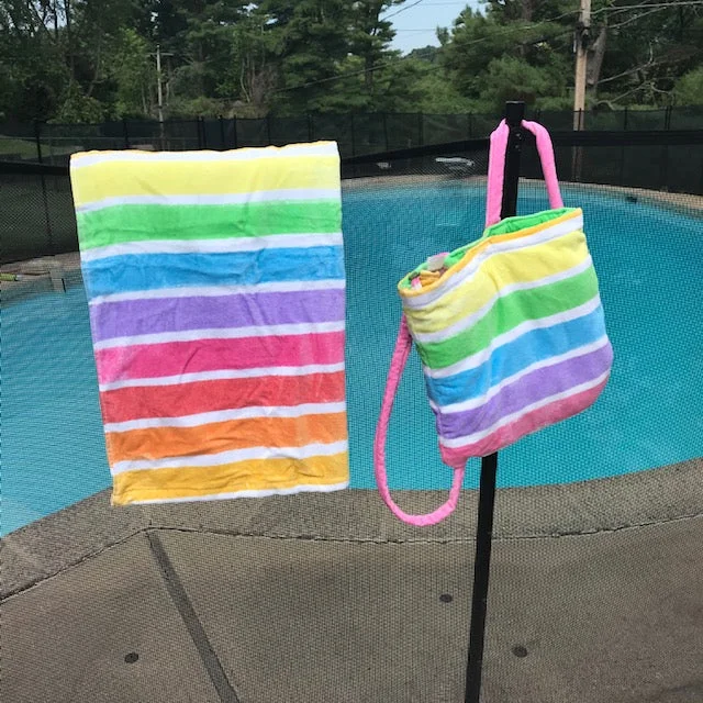 Huge Discounts Multi-Colored Striped Backpack Beach Kids Towel