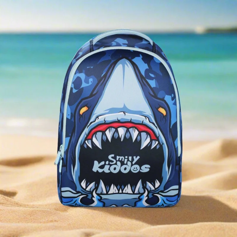 Act Now Smily kiddos Ocean Adventure Shark Neoprene Junior Backpack (12L) – Blue