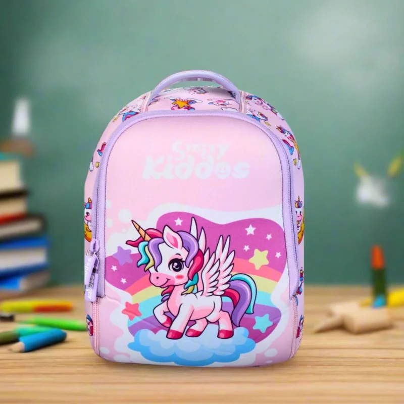 Can't Miss Smily kiddos Adorable Unicorn Theme Neoprene Preschool Backpack (6L) – Pink