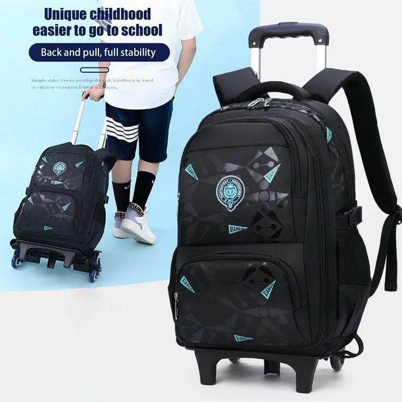 Take Advantage Trolley School Backpack – Children’s Wheels Rolling Bag – KL0691